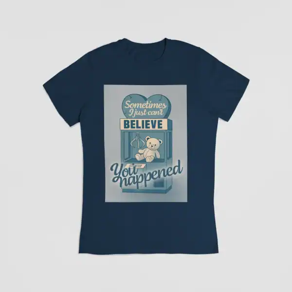 Ariana Grande merch t-shirt with a cute graphic design featuring a teddy bear and uplifting message.