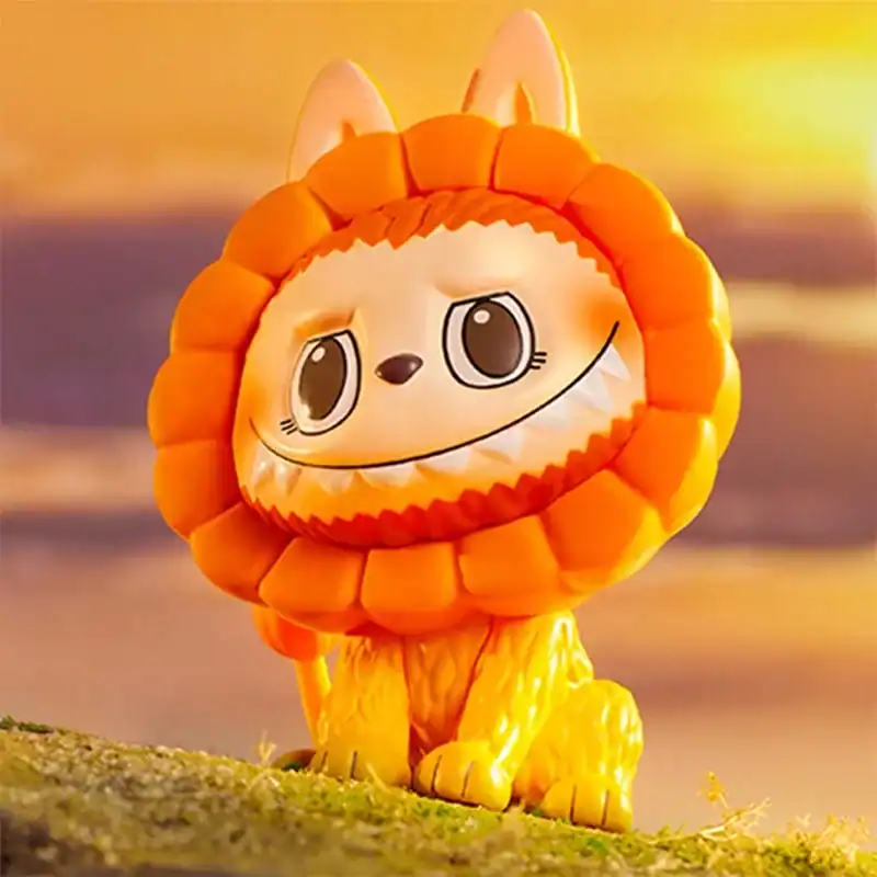 A cute lion plush toy with a cartoon face and a mane resembling a flower, perfect for kids and fans of adorable animal-themed merchandise.
