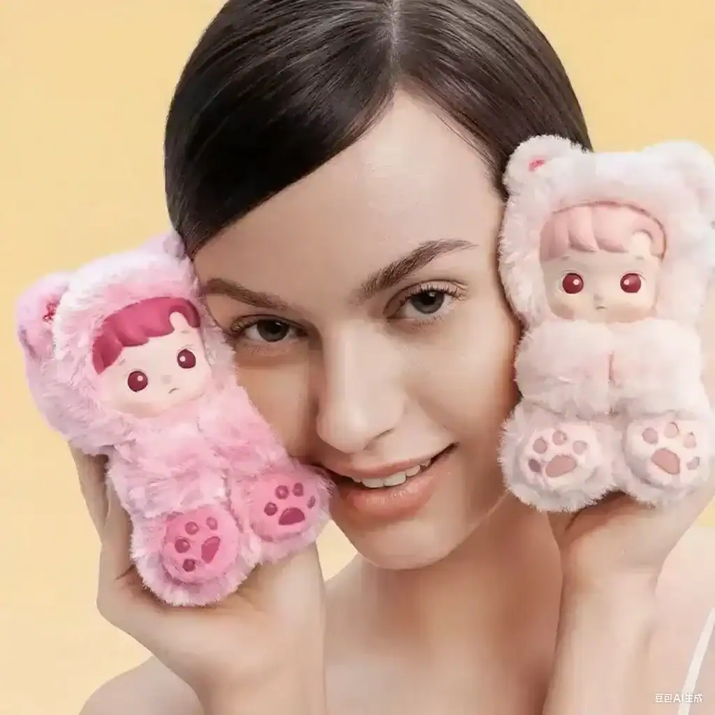 Soft plush Ariana Grande themed plush toys in pink and white with cute character face details, perfect for fans of Ariana Grande merchandise.