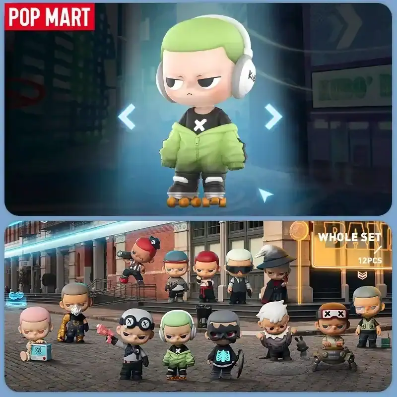 Ariana Grande merch, Pop Mart collectible figures featuring characters with trendy outfits and accessories.